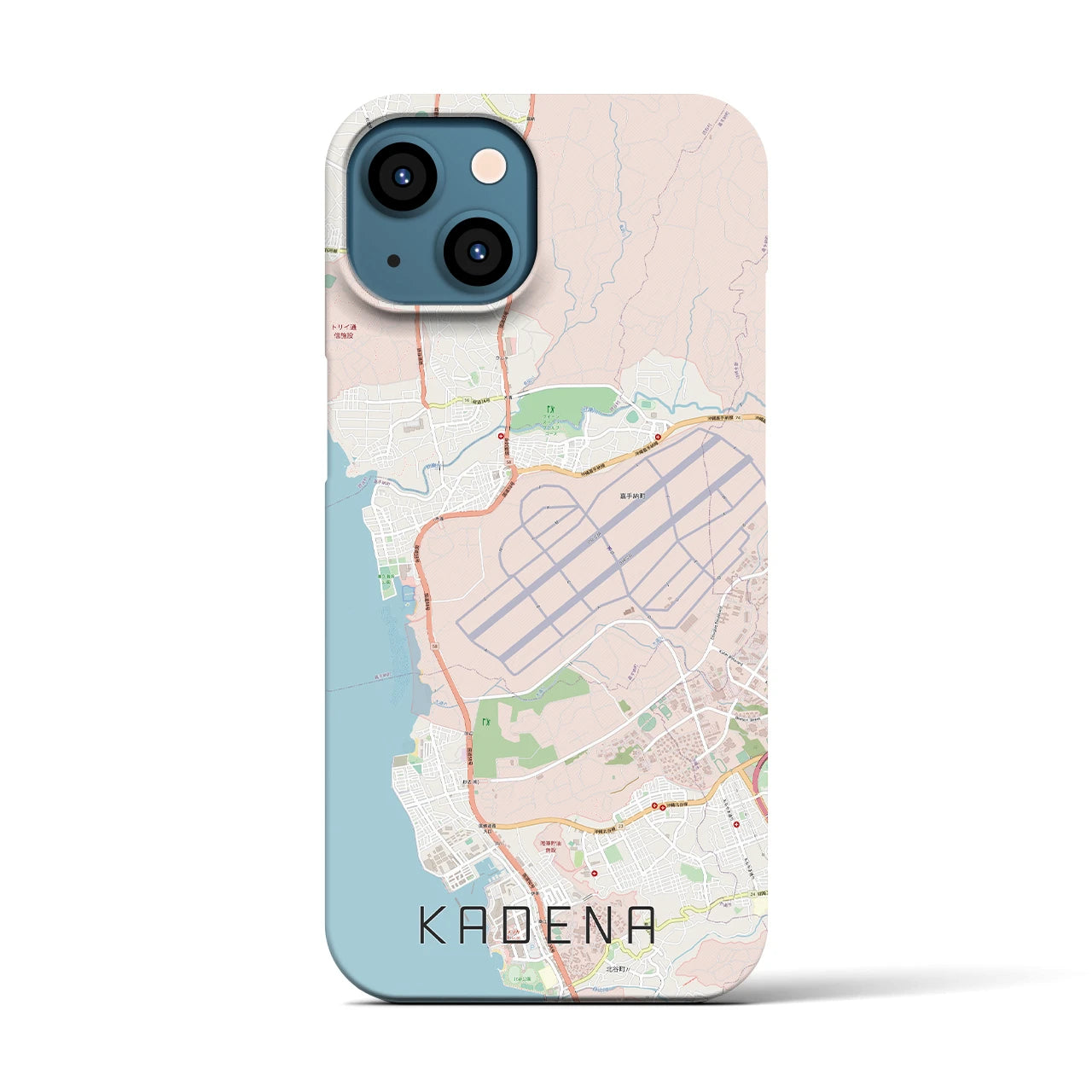 【嘉手納（沖縄県）】地図柄iPhoneケース（バックカバータイプ）