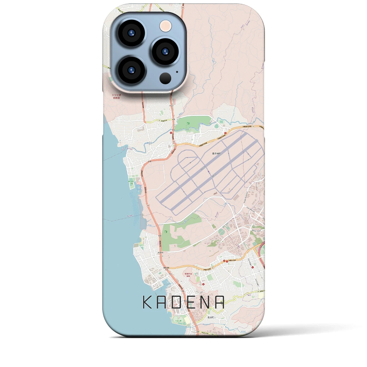 【嘉手納（沖縄県）】地図柄iPhoneケース（バックカバータイプ）