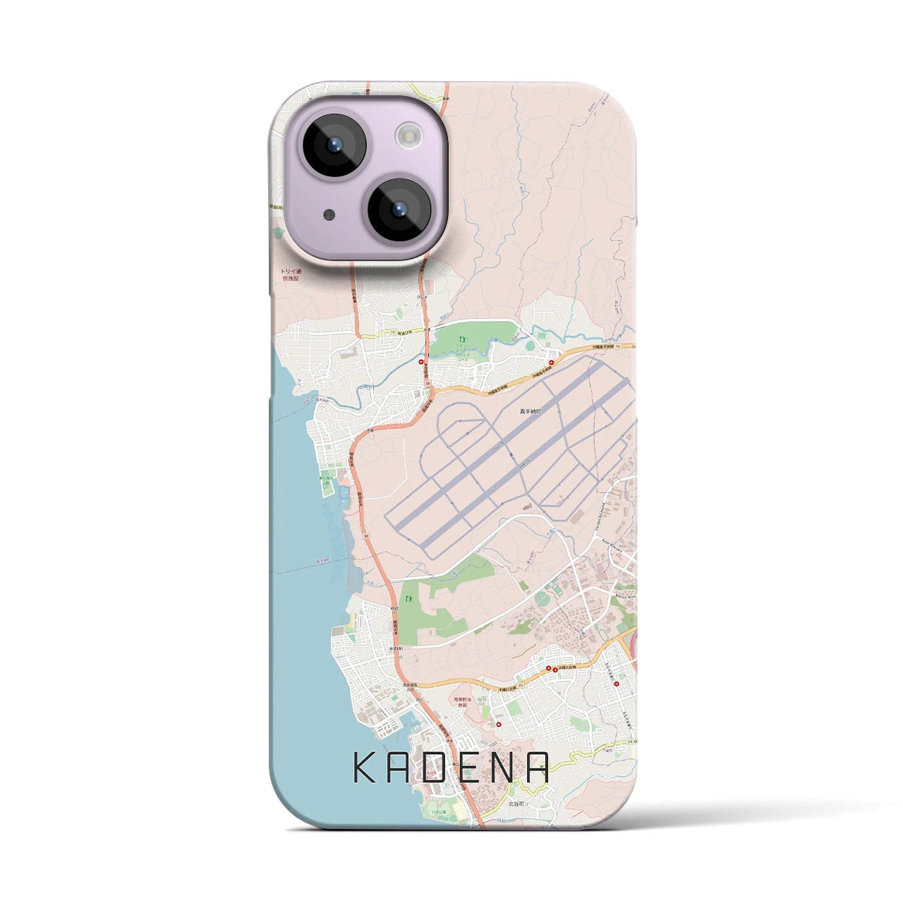 【嘉手納（沖縄県）】地図柄iPhoneケース（バックカバータイプ）