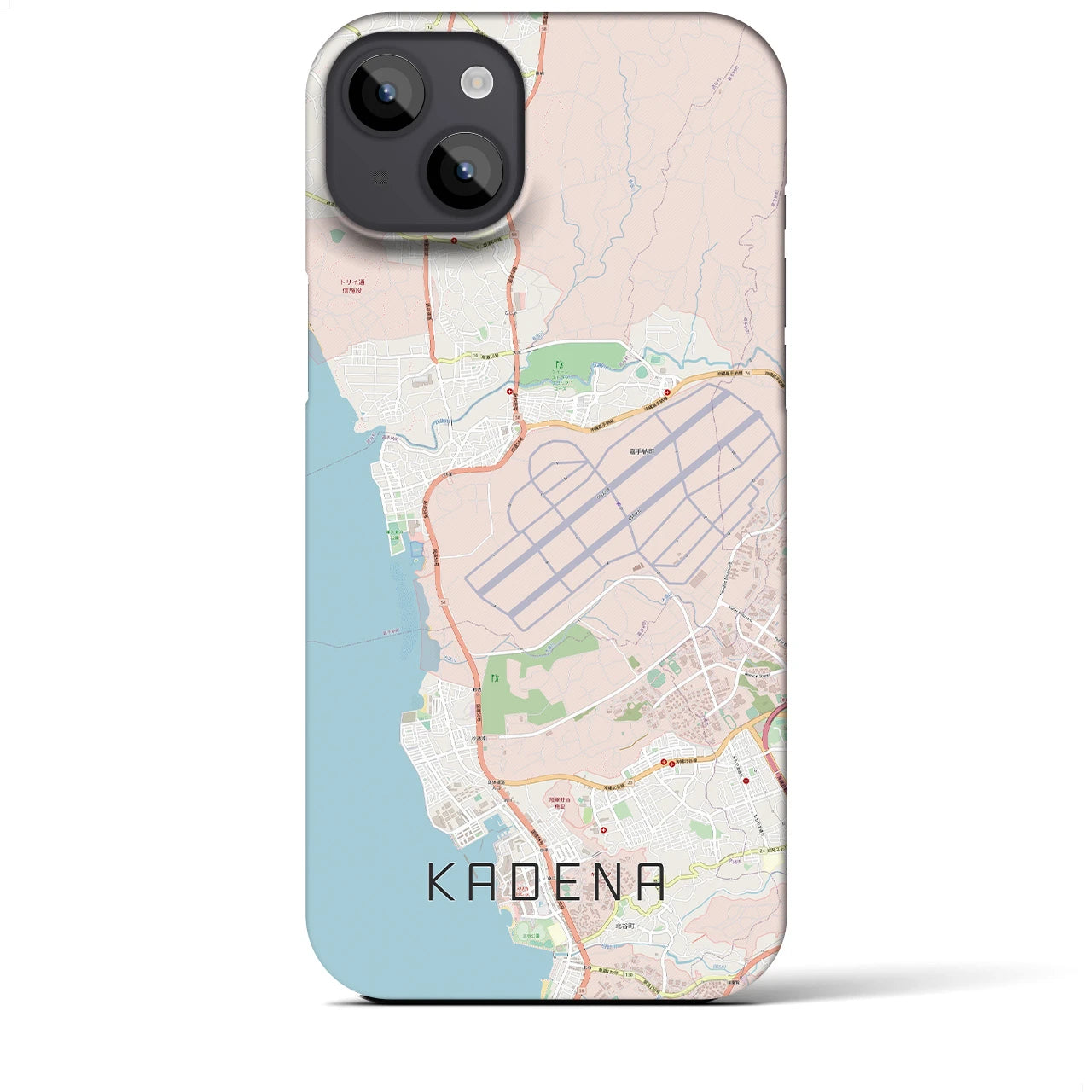 【嘉手納（沖縄県）】地図柄iPhoneケース（バックカバータイプ）