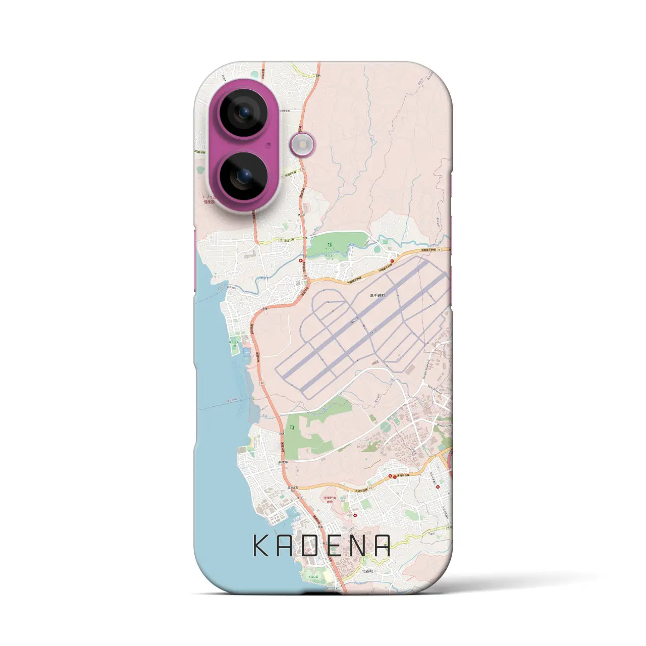 【嘉手納（沖縄県）】地図柄iPhoneケース（バックカバータイプ）