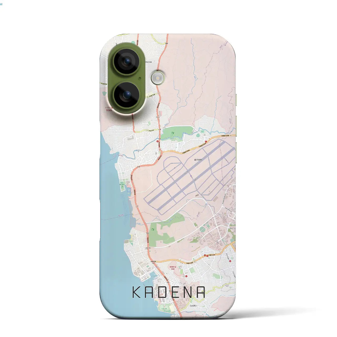 【嘉手納（沖縄県）】地図柄iPhoneケース（バックカバータイプ）