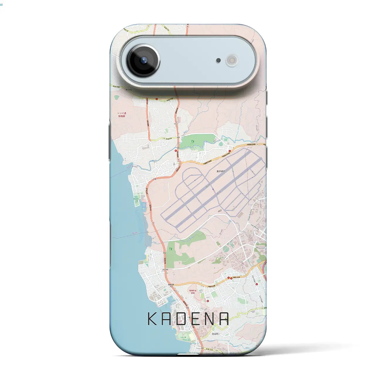 【嘉手納（沖縄県）】地図柄iPhoneケース（バックカバータイプ）