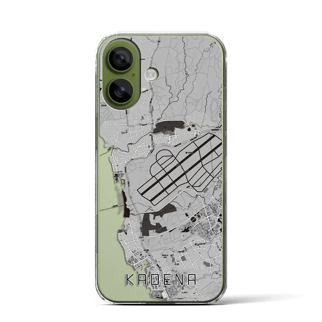 【嘉手納(沖縄県)】地図柄iPhoneケース(クリアタイプ)モノトーン・iPhone 17 Pro Max 用