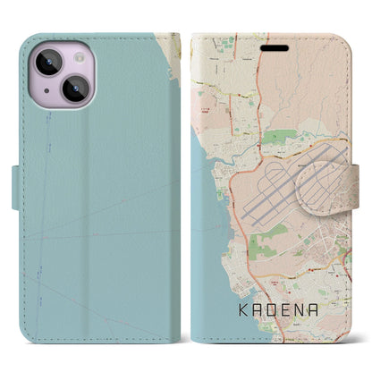 【嘉手納（沖縄県）】地図柄iPhoneケース（手帳タイプ）ナチュラル・iPhone 14 用