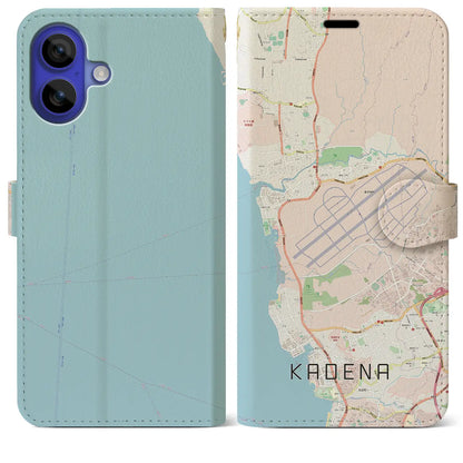 【嘉手納（沖縄県）】地図柄iPhoneケース（手帳タイプ）ナチュラル・iPhone 16 Pro Max 用
