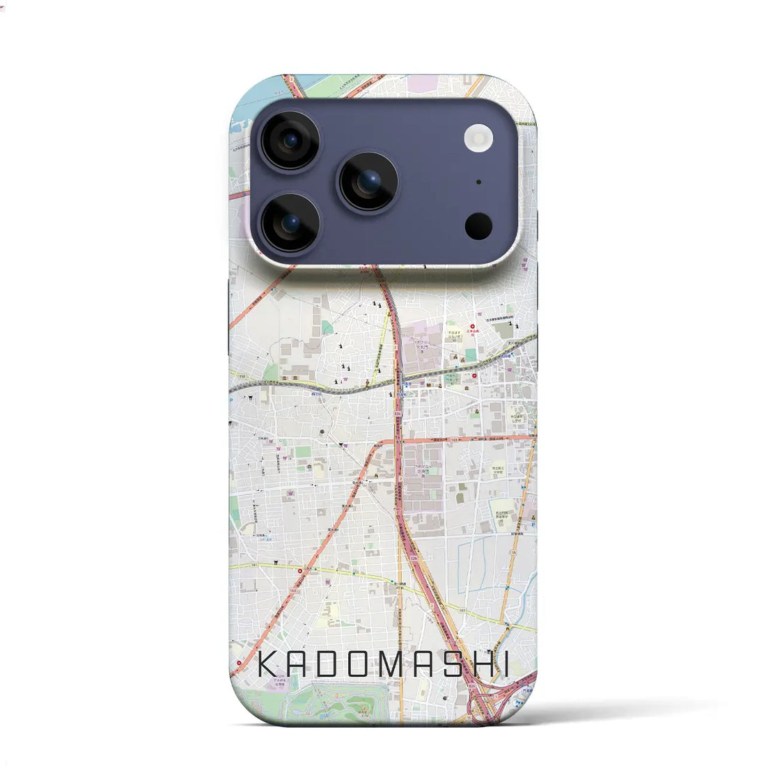 【門真市(大阪府)】地図柄iPhoneケース(バックカバータイプ)ブラック・iPhone 17 Pro Max 用