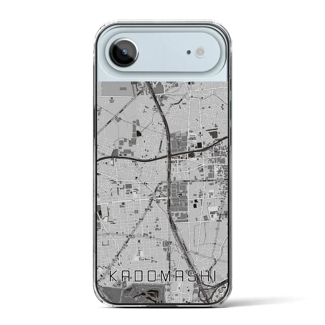 【門真市(大阪府)】地図柄iPhoneケース(クリアタイプ)モノトーン・iPhone 17 Pro Max 用