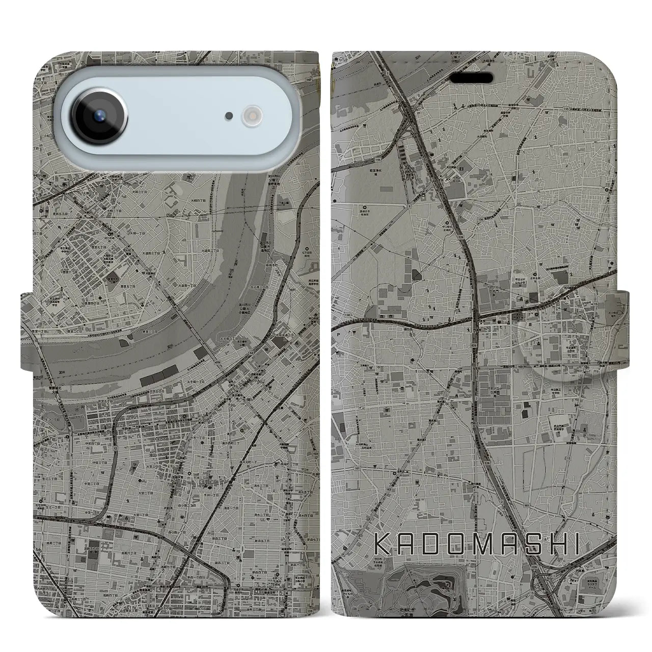 【門真市（大阪府）】地図柄iPhoneケース（手帳タイプ）