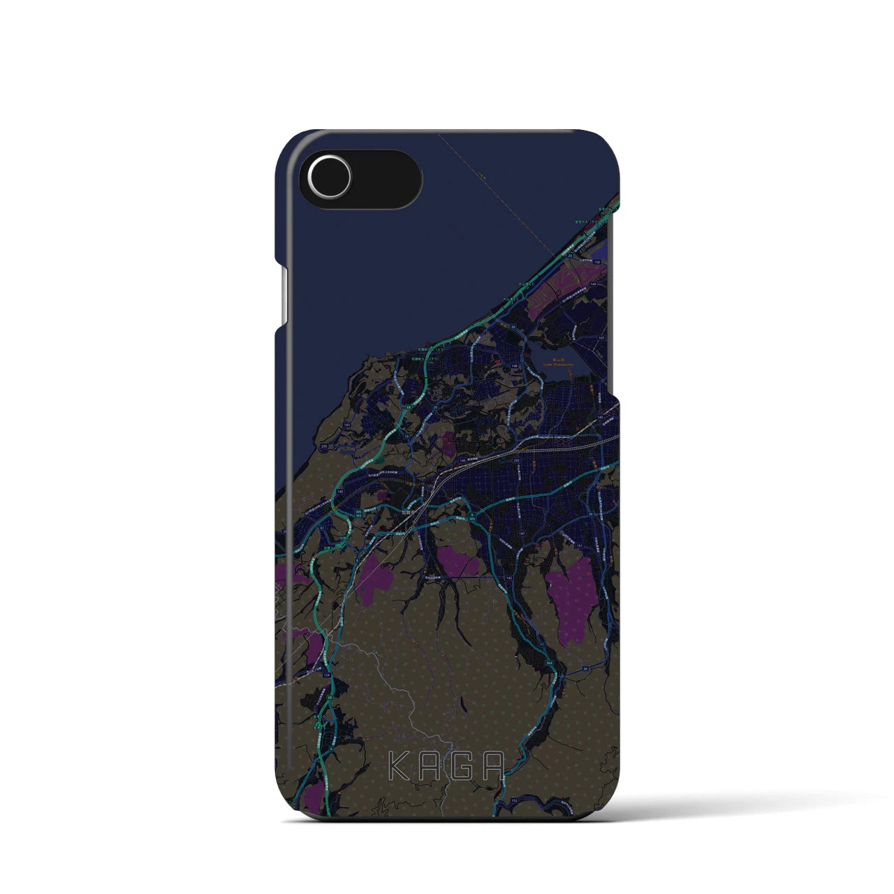 【加賀（石川県）】地図柄iPhoneケース（バックカバータイプ）