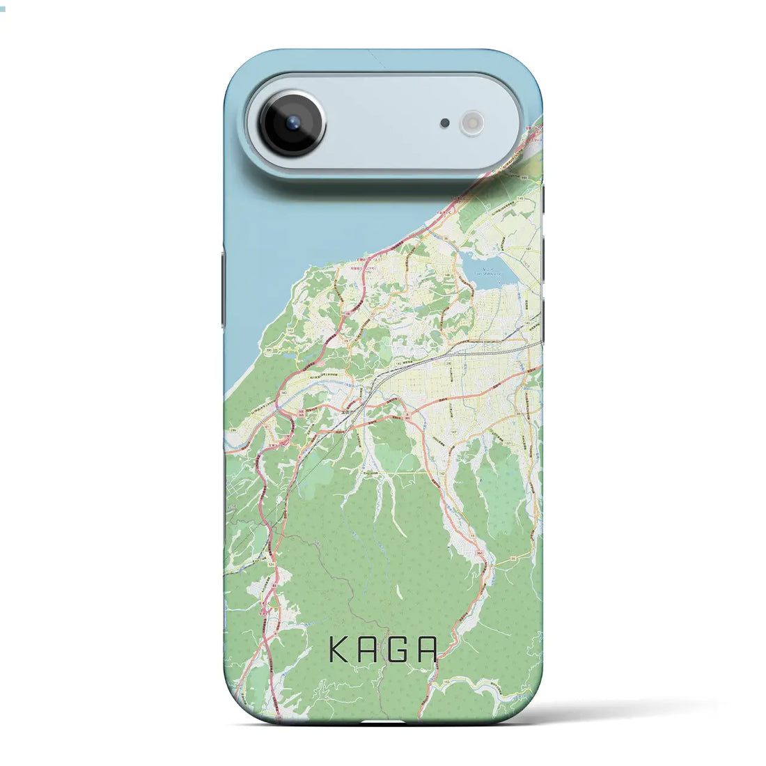 【加賀(石川県)】地図柄iPhoneケース(バックカバータイプ)ブラック・iPhone 17 Pro Max 用