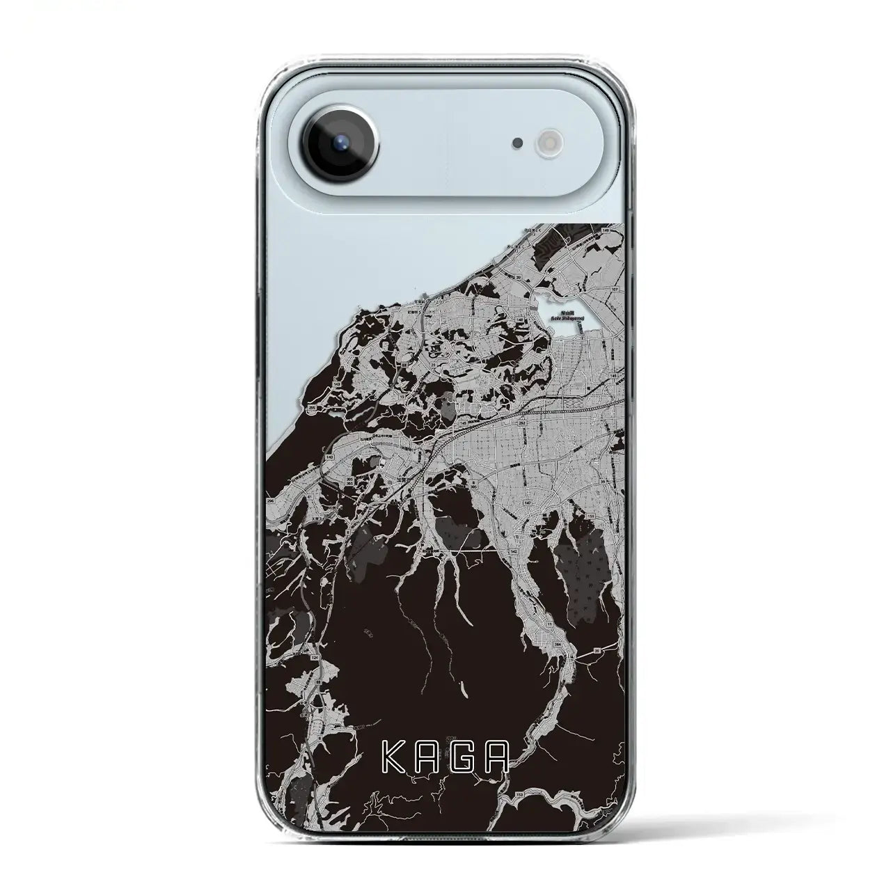 【加賀（石川県）】地図柄iPhoneケース（クリアタイプ）モノトーン・iPhone 17 Pro Max 用