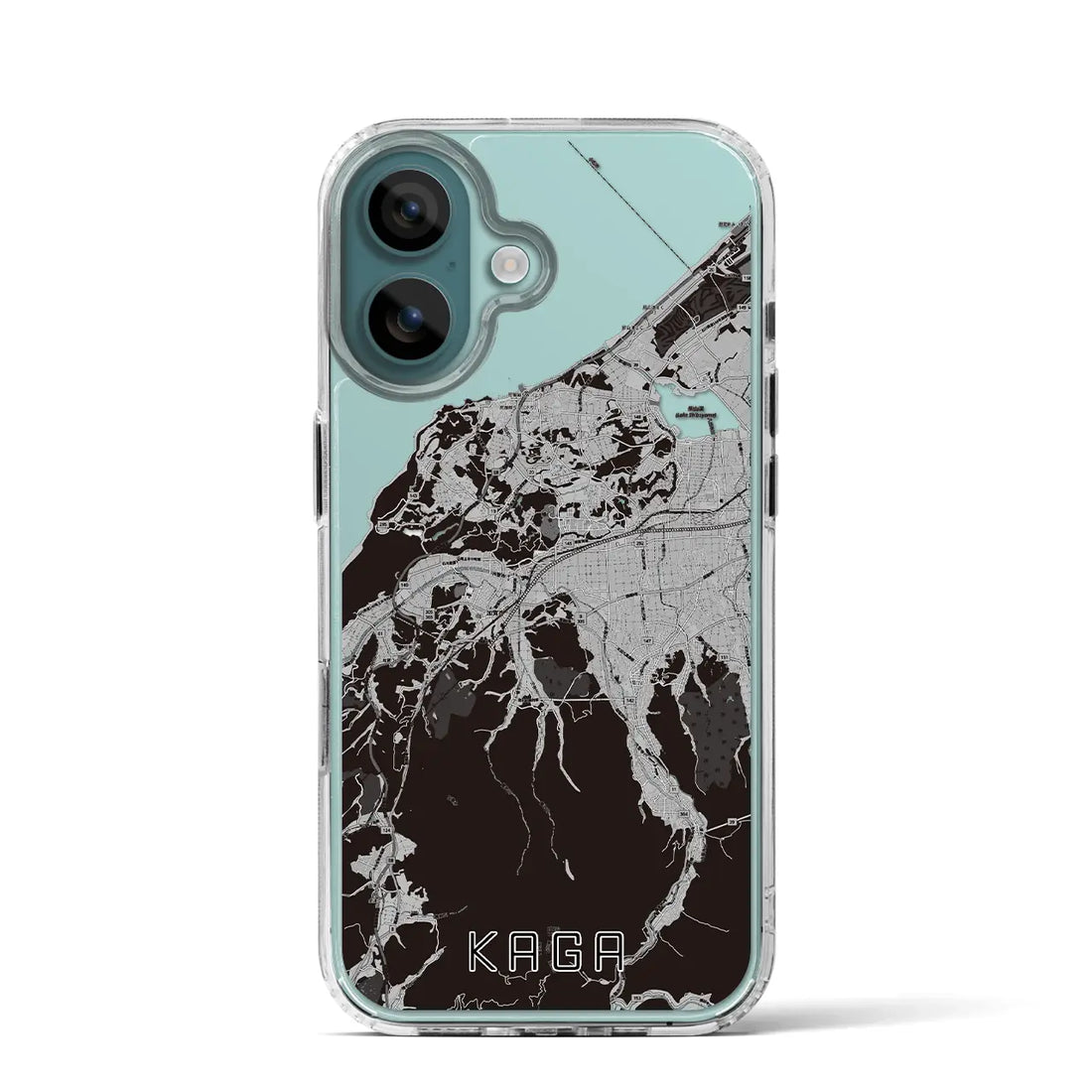 【加賀（石川県）】地図柄iPhoneケース（MagSafeタイプ）モノトーン・iPhone 16 Pro 用