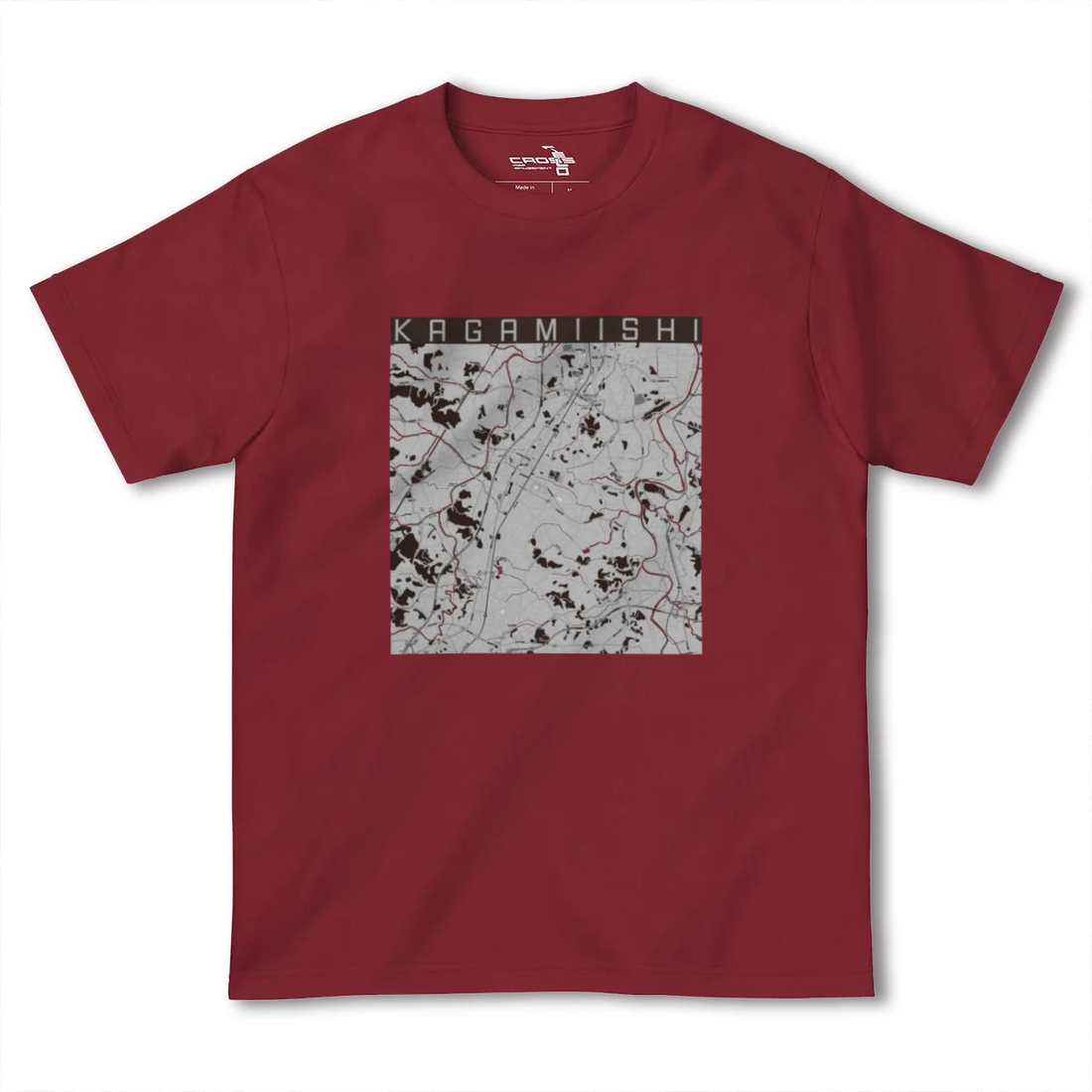 【鏡石(福島県)】地図柄ヘビーウェイトTシャツ