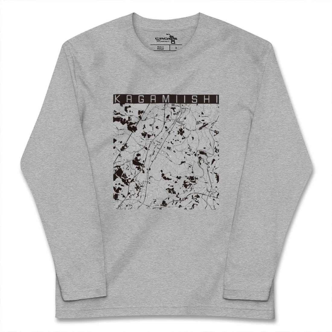 【鏡石(福島県)】地図柄ロングスリーブTシャツ