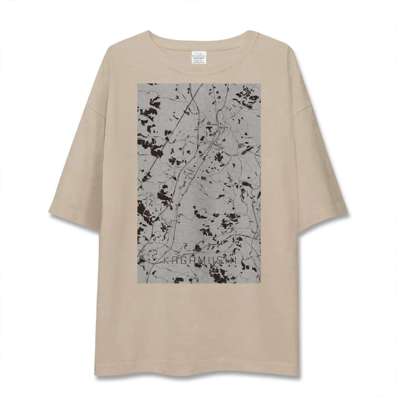 【鏡石（福島県）】地図柄ビッグシルエットTシャツ