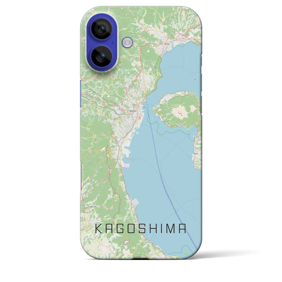 【鹿児島2(鹿児島県)】地図柄iPhoneケース(バックカバータイプ)ナチュラル・iPhone 16 Pro Max 用
