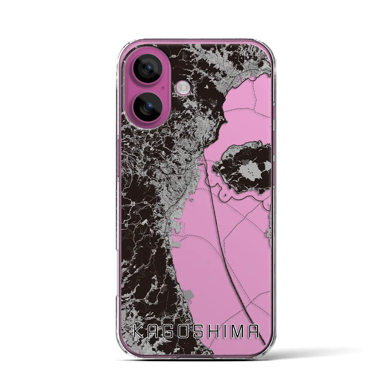 【鹿児島2（鹿児島県）】地図柄iPhoneケース（クリアタイプ）