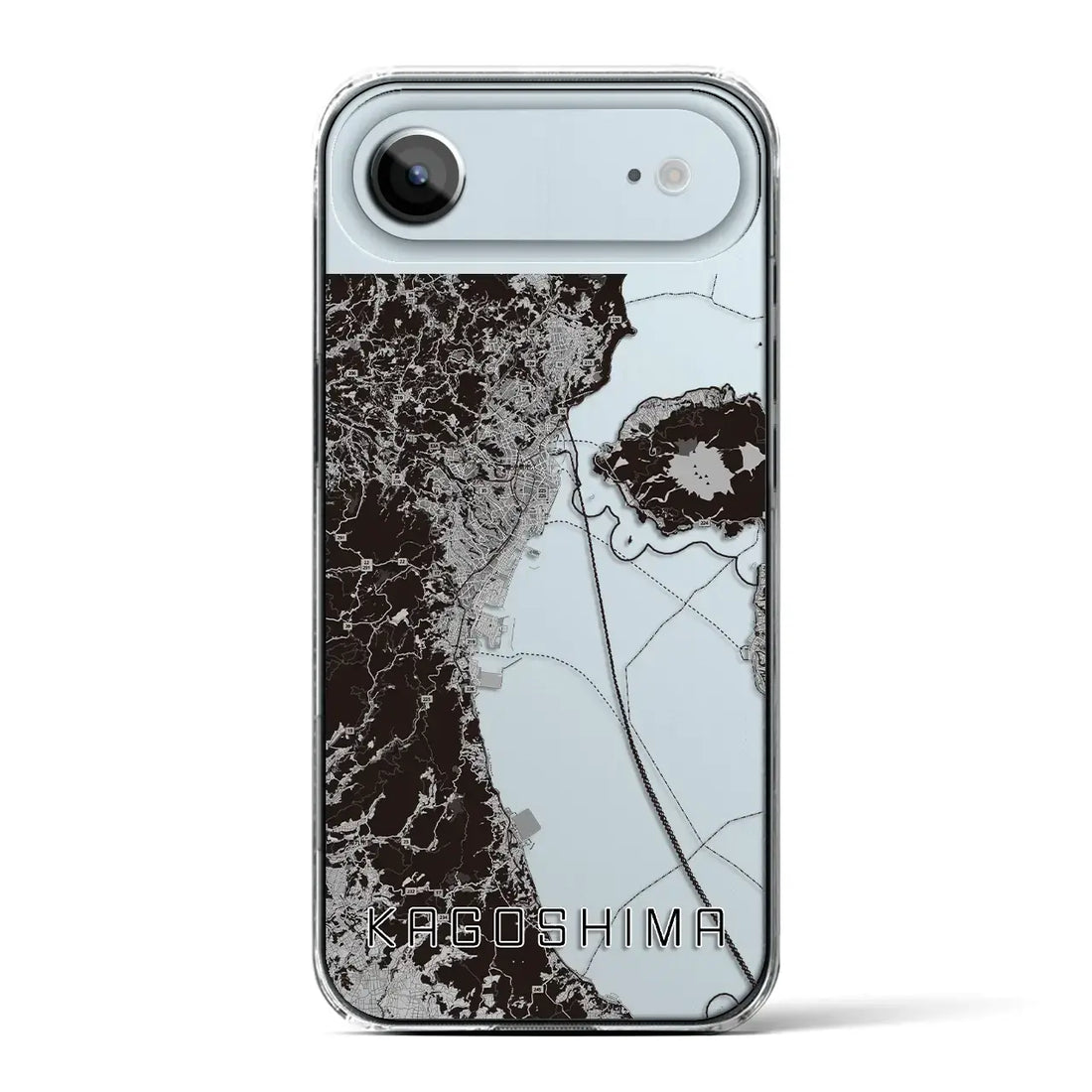 【鹿児島2(鹿児島県)】地図柄iPhoneケース(クリアタイプ)モノトーン・iPhone 17 Pro Max 用