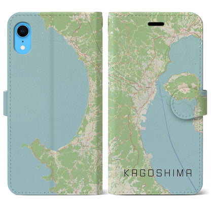 【鹿児島2（鹿児島県）】地図柄iPhoneケース（手帳タイプ）ナチュラル・iPhone XR 用
