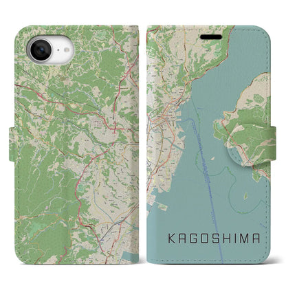 【鹿児島（鹿児島県）】地図柄iPhoneケース（手帳タイプ）