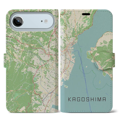 【鹿児島（鹿児島県）】地図柄iPhoneケース（手帳タイプ）
