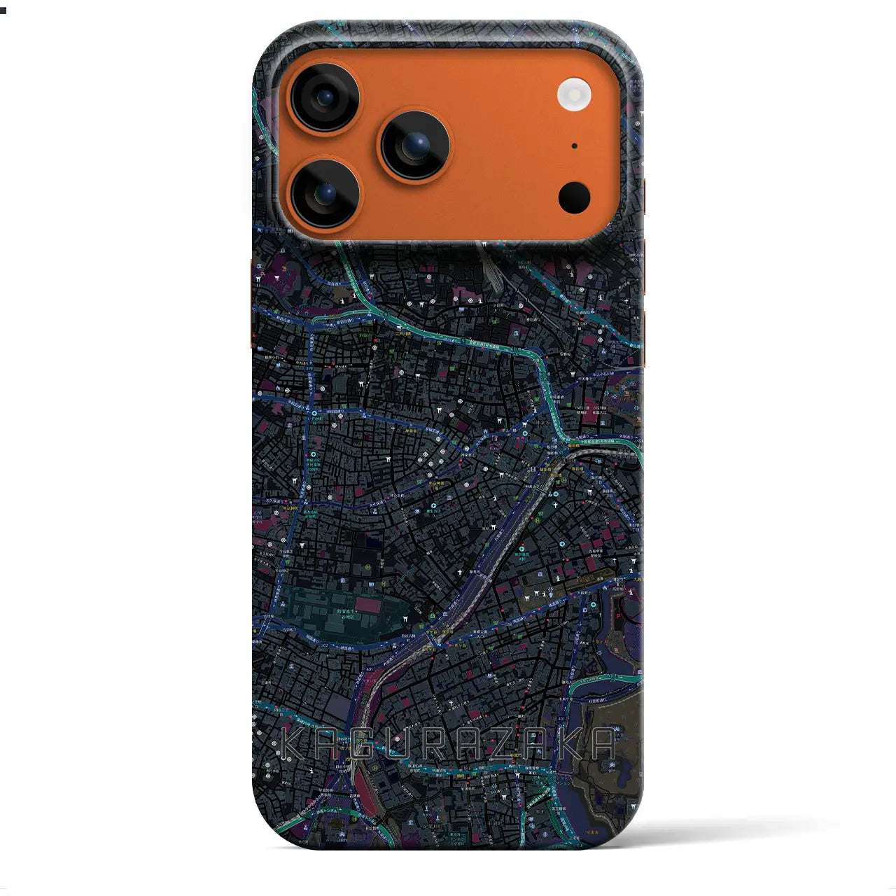 【神楽坂（東京都）】地図柄iPhoneケース（バックカバータイプ）
