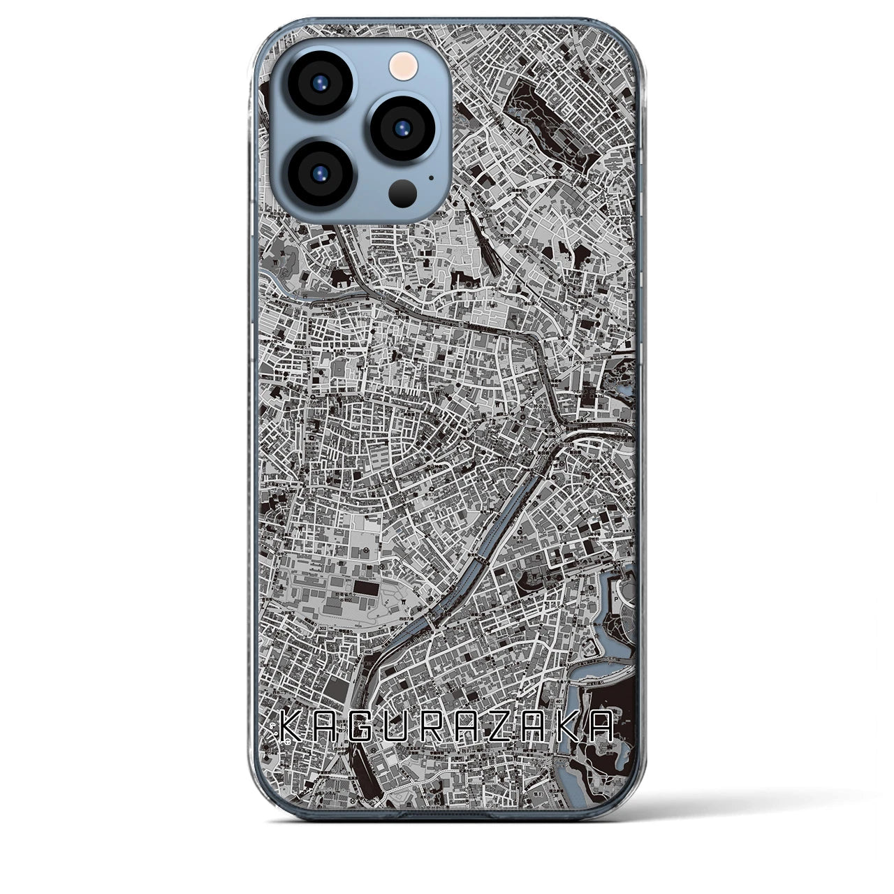 【神楽坂（東京都）】地図柄iPhoneケース（クリアタイプ）
