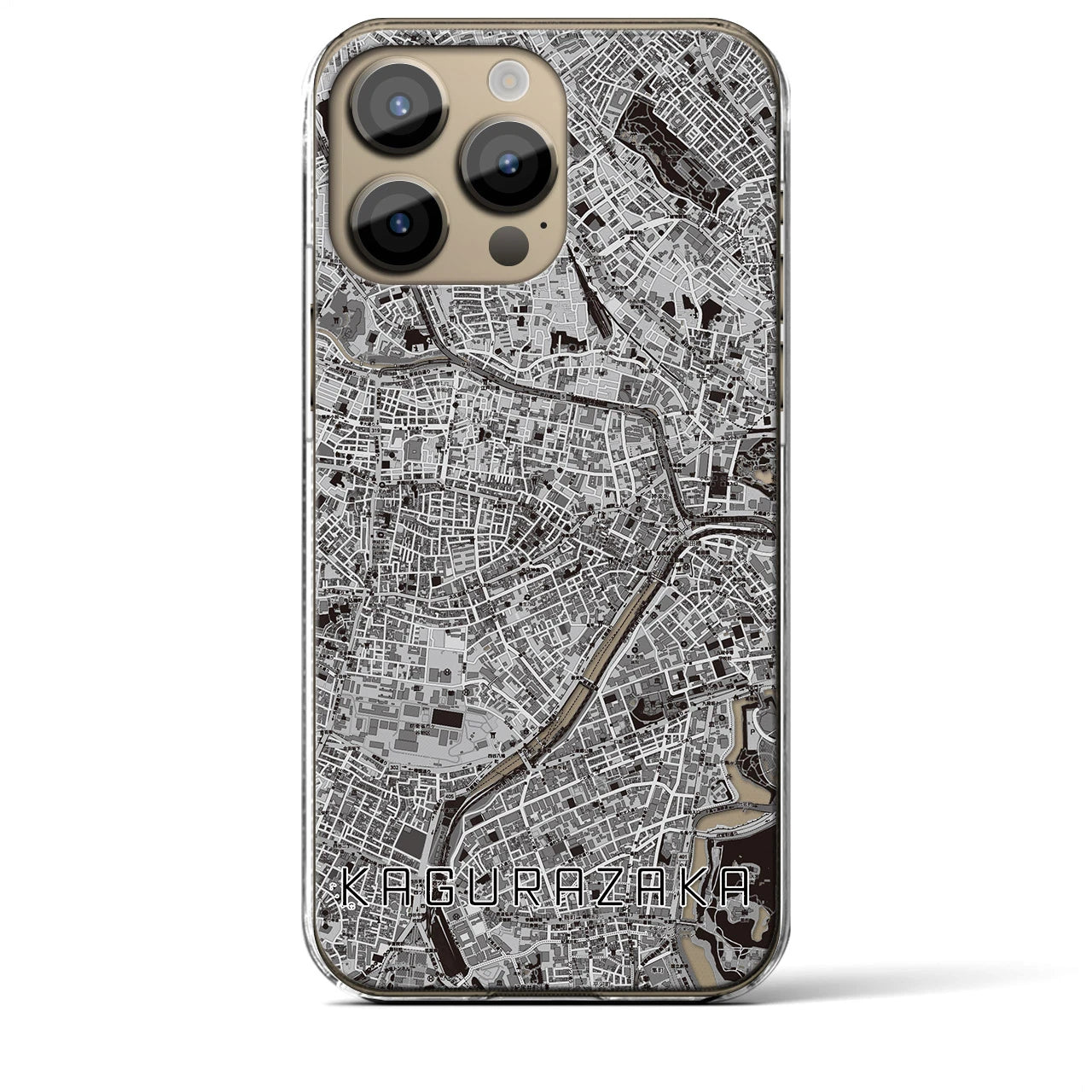 【神楽坂（東京都）】地図柄iPhoneケース（クリアタイプ）
