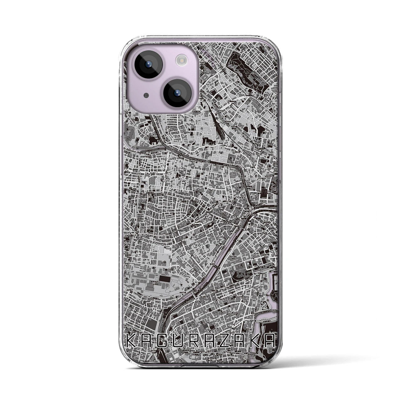 【神楽坂（東京都）】地図柄iPhoneケース（クリアタイプ）