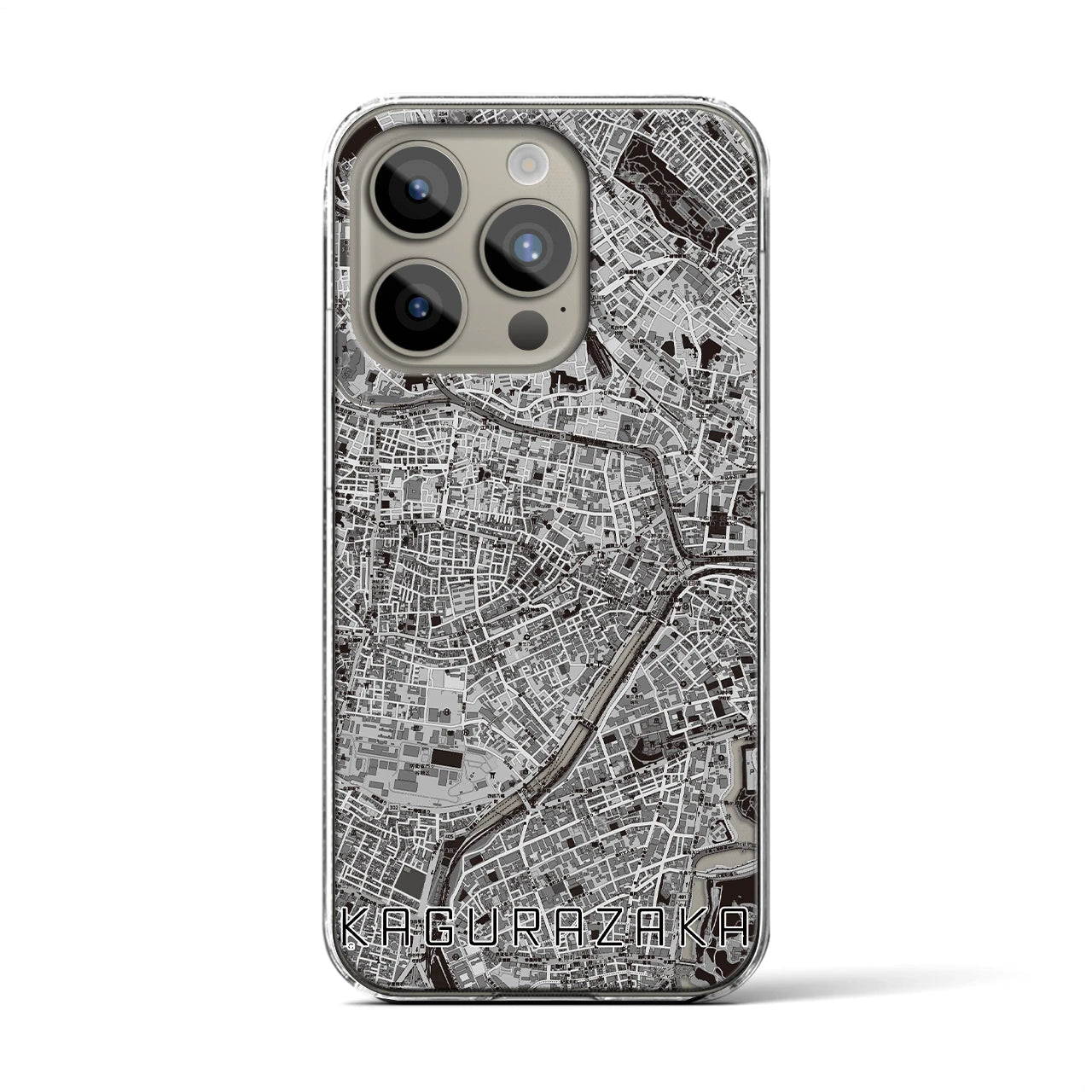 【神楽坂（東京都）】地図柄iPhoneケース（クリアタイプ）