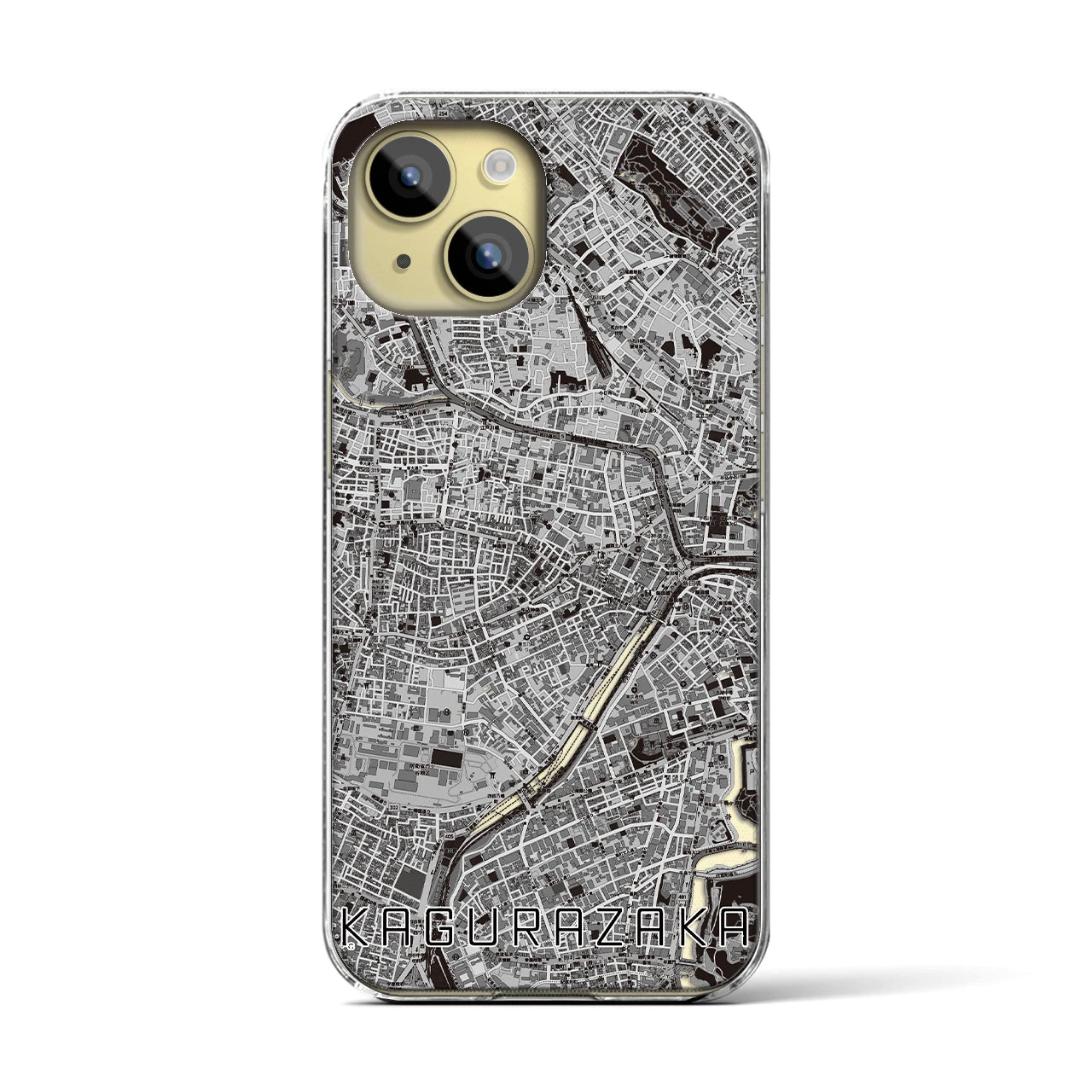 【神楽坂（東京都）】地図柄iPhoneケース（クリアタイプ）