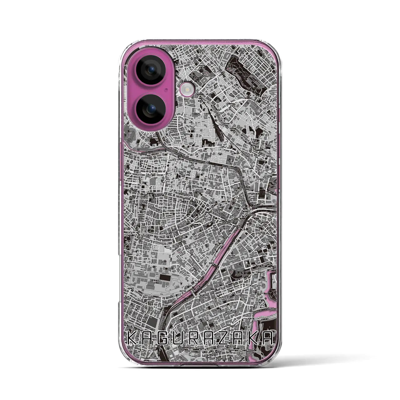 【神楽坂（東京都）】地図柄iPhoneケース（クリアタイプ）