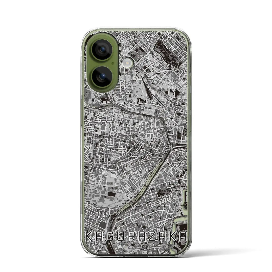 【神楽坂(東京都)】地図柄iPhoneケース(クリアタイプ)モノトーン・iPhone 17 Pro Max 用