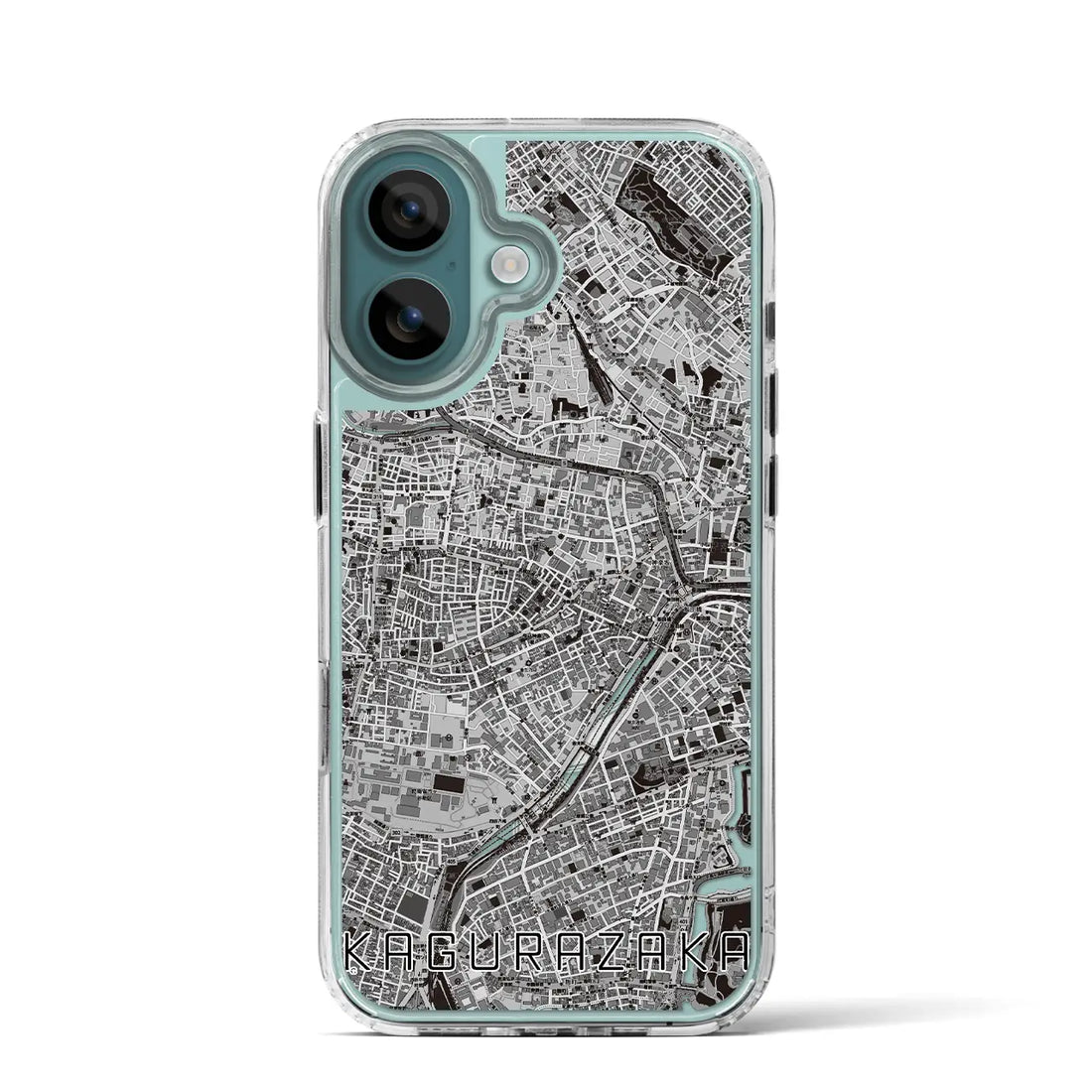 【神楽坂(東京都)】地図柄iPhoneケース(MagSafeタイプ)モノトーン・iPhone 16 Pro 用