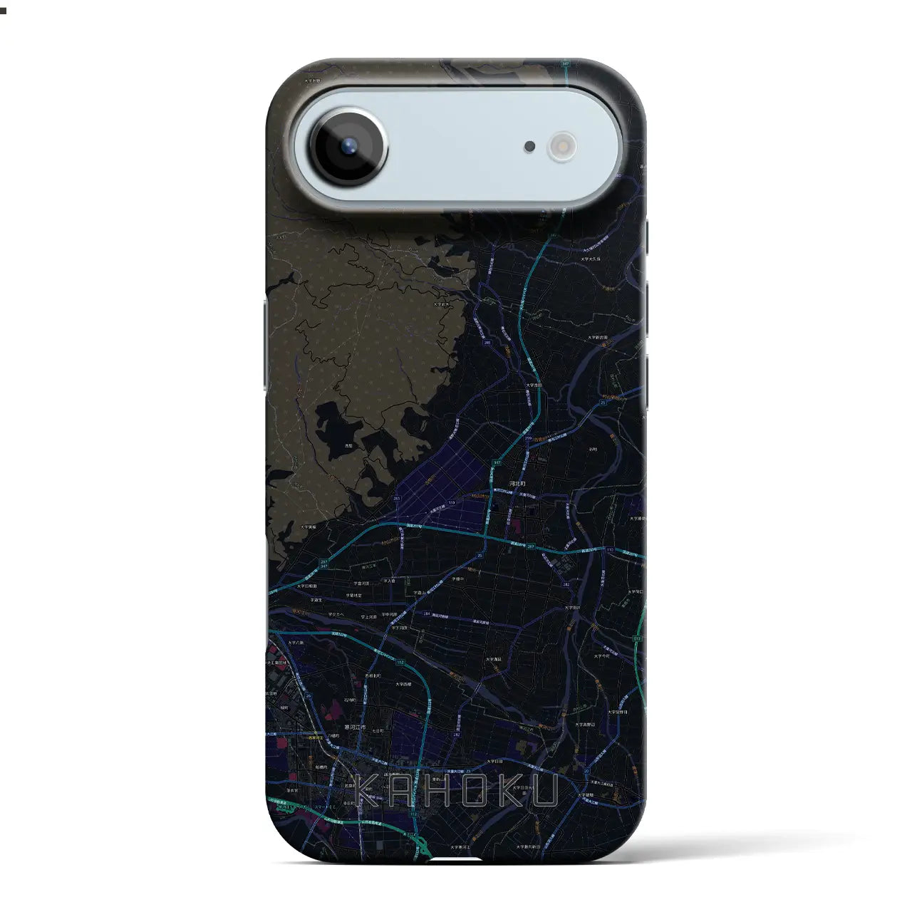 【河北（山形県）】地図柄iPhoneケース（バックカバータイプ）