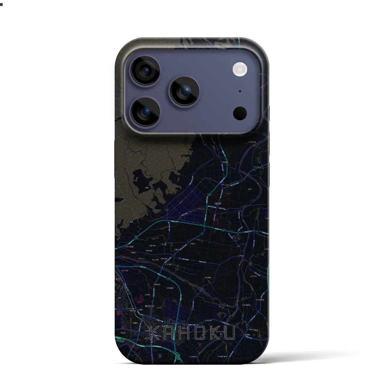 【河北（山形県）】地図柄iPhoneケース（バックカバータイプ）