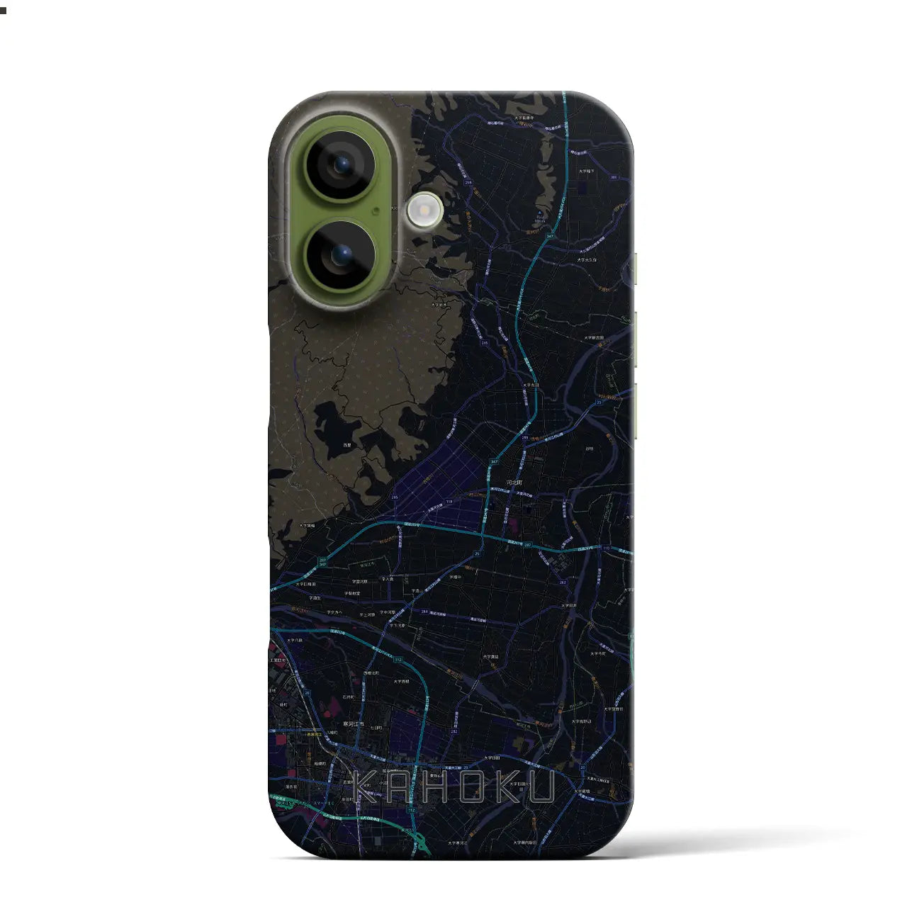 【河北（山形県）】地図柄iPhoneケース（バックカバータイプ）