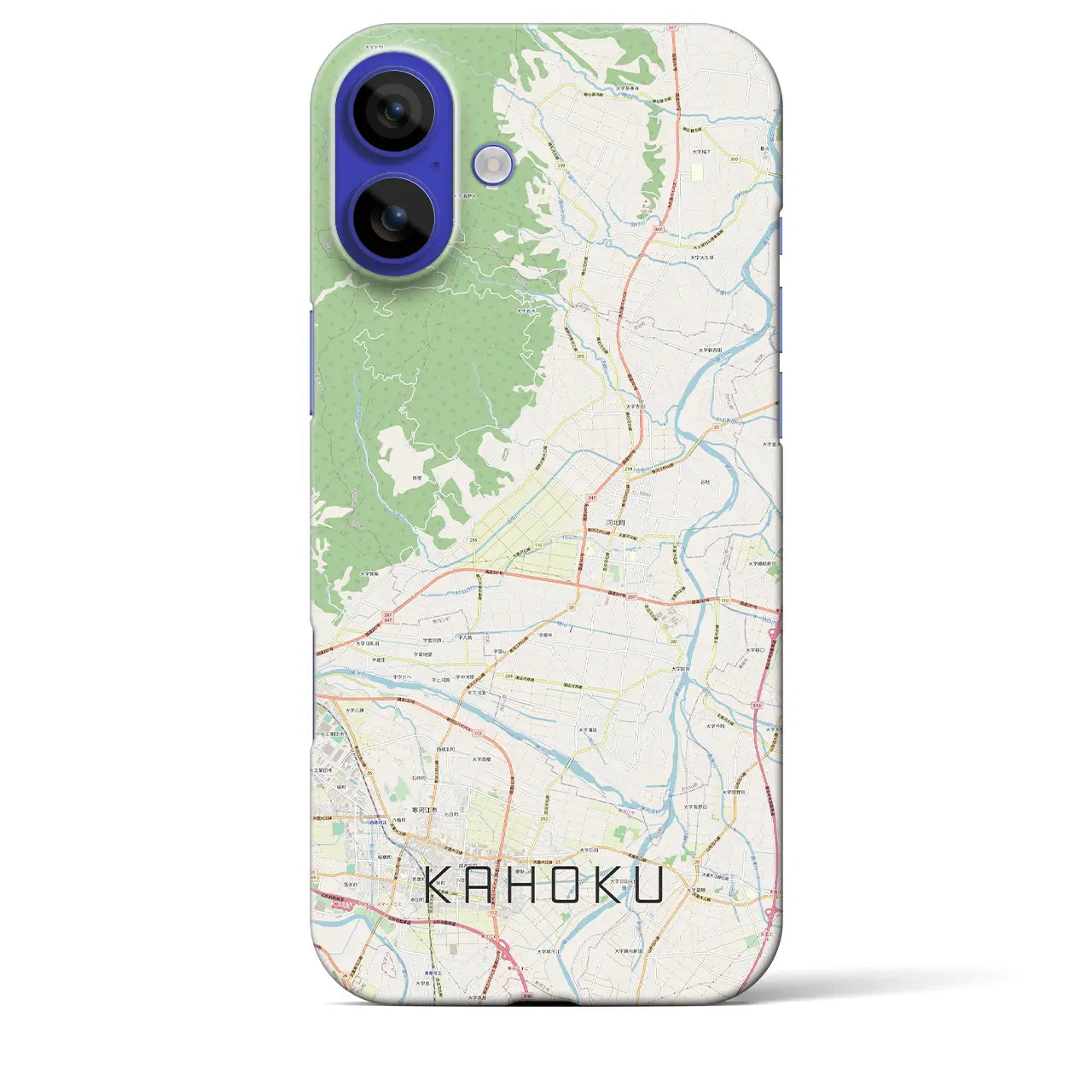 【河北（山形県）】地図柄iPhoneケース（バックカバータイプ）ナチュラル・iPhone 16 Pro Max 用