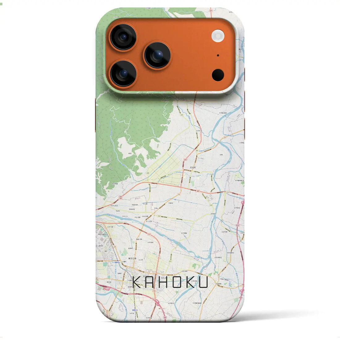 【河北(山形県)】地図柄iPhoneケース(バックカバータイプ)ブラック・iPhone 17 Pro Max 用