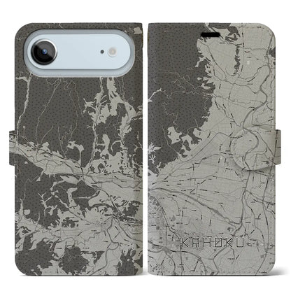 【河北（山形県）】地図柄iPhoneケース（手帳タイプ）