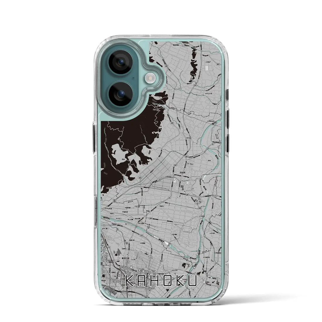 【河北(山形県)】地図柄iPhoneケース(MagSafeタイプ)モノトーン・iPhone 16 Pro 用