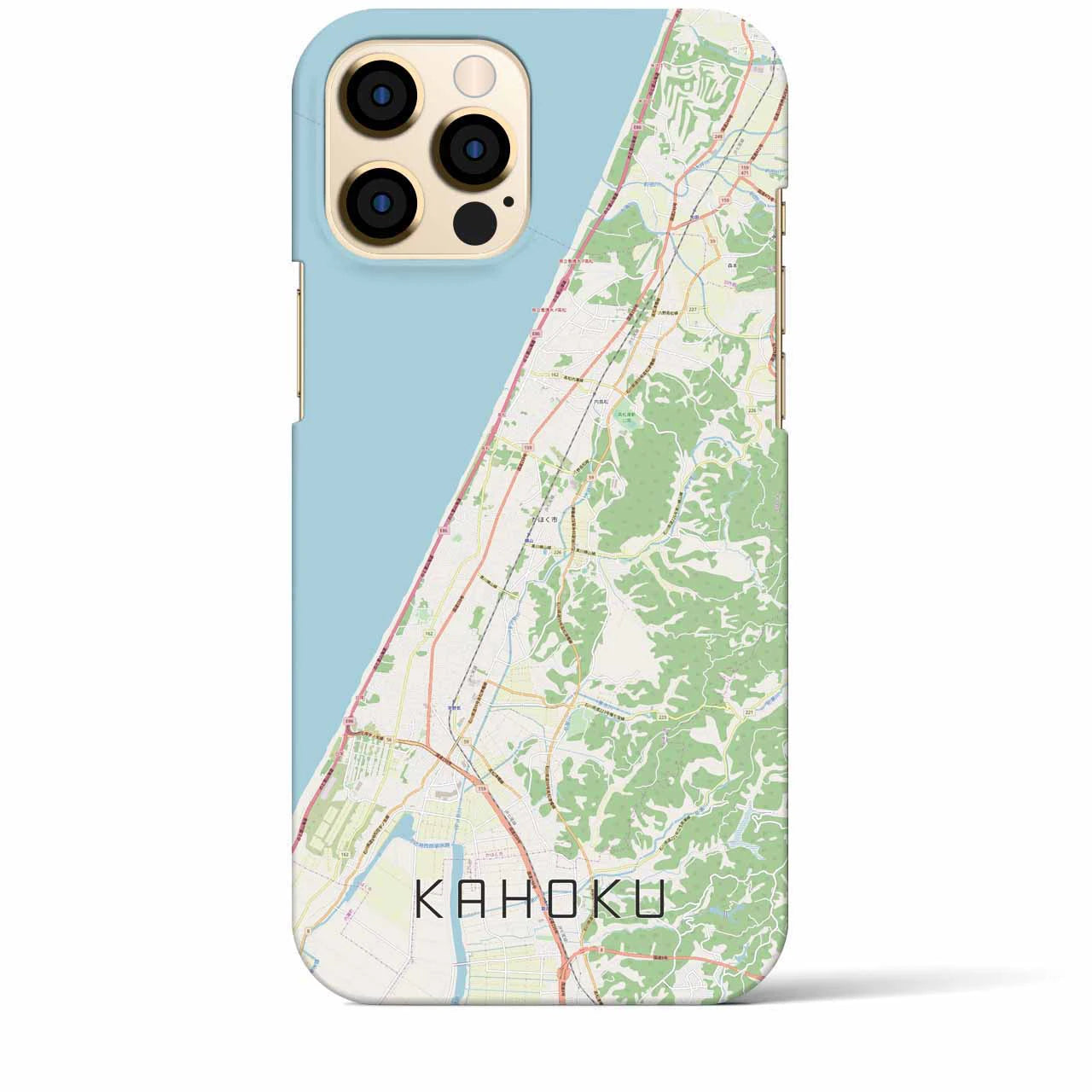 【かほく（石川県）】地図柄iPhoneケース（バックカバータイプ）