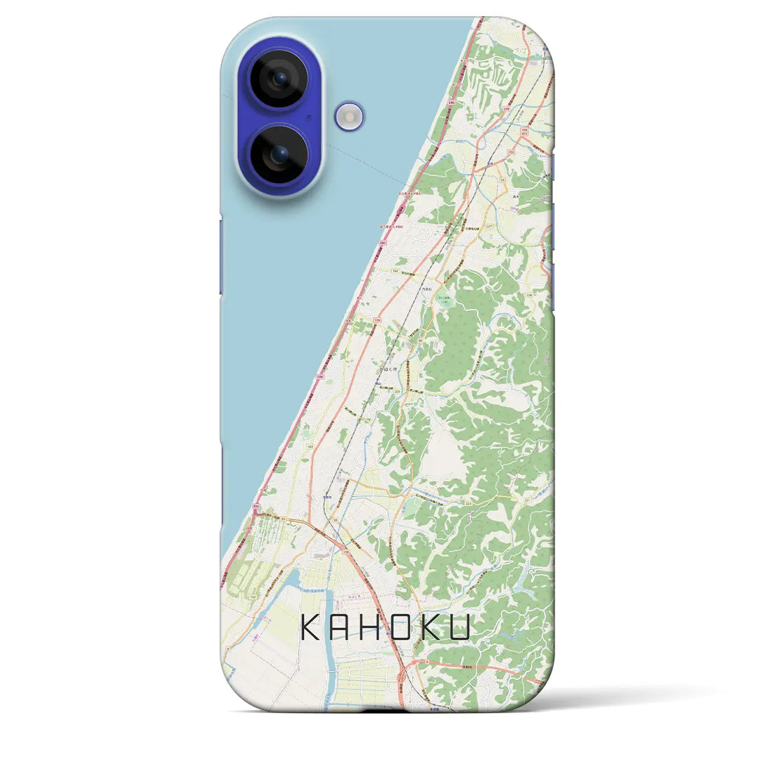 【かほく(石川県)】地図柄iPhoneケース(バックカバータイプ)ナチュラル・iPhone 16 Pro Max 用