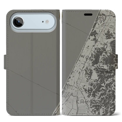 【かほく（石川県）】地図柄iPhoneケース（手帳タイプ）