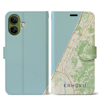 【かほく（石川県）】地図柄iPhoneケース（手帳タイプ）