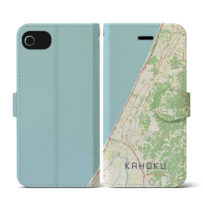 【かほく（石川県）】地図柄iPhoneケース（手帳タイプ）ナチュラル・iPhone SE（第3 / 第2世代） / 8 / 7 / 6s / 6 用