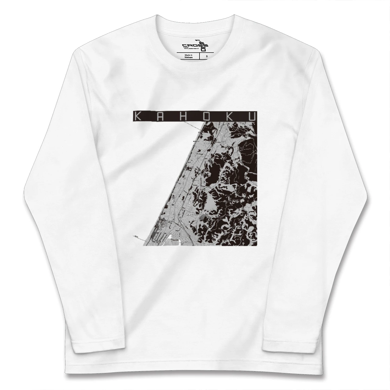 【かほく（石川県）】地図柄ロングスリーブTシャツ