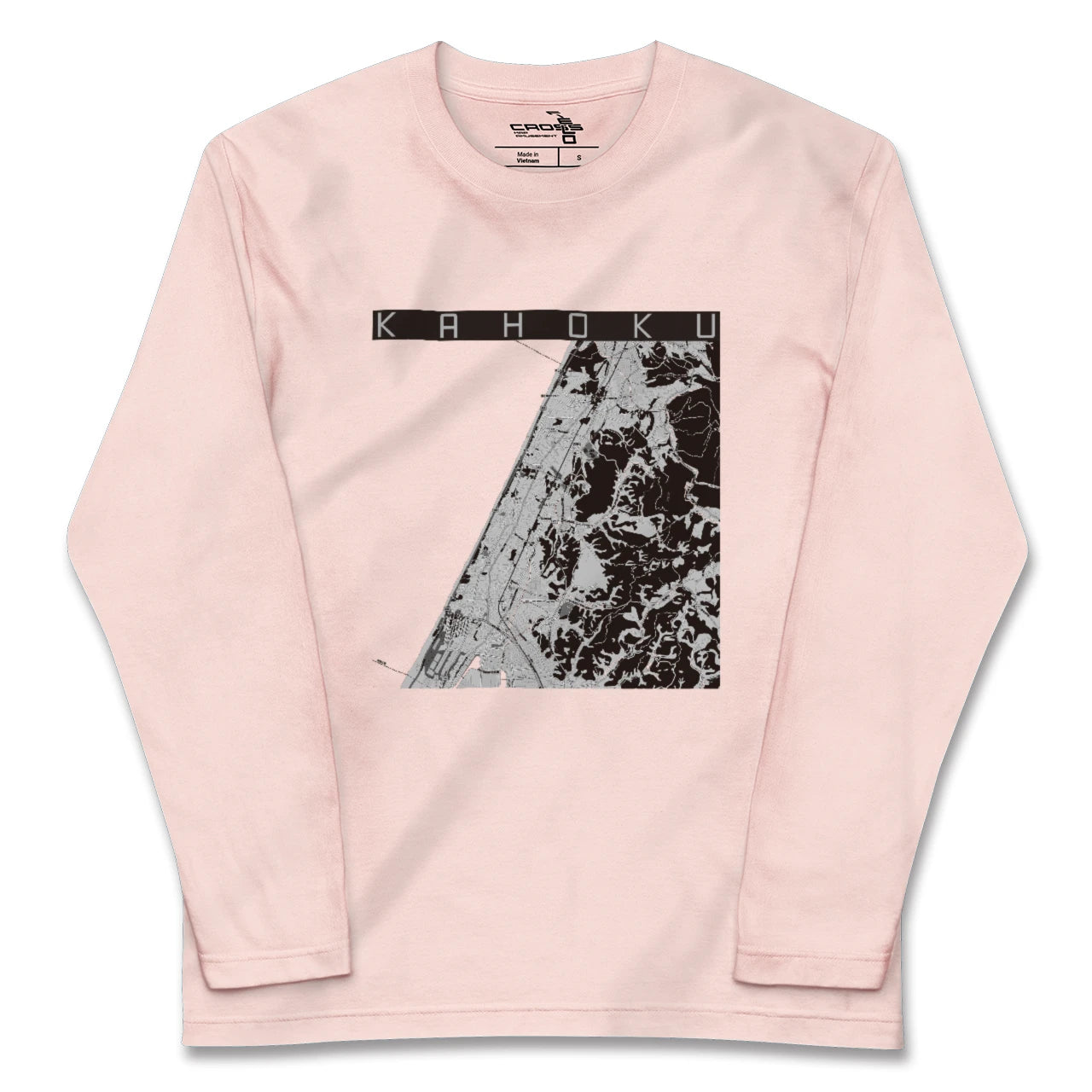 【かほく（石川県）】地図柄ロングスリーブTシャツ