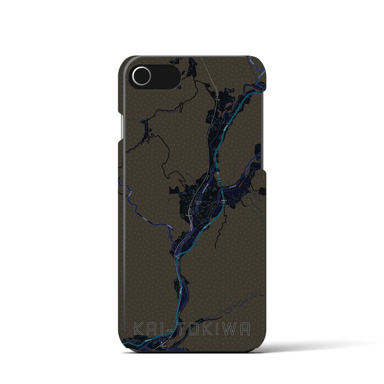 【甲斐常葉（山梨県）】地図柄iPhoneケース（バックカバータイプ）